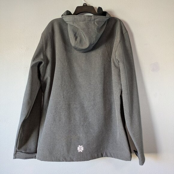 Mana Men's Hooded Gray Softshell Jacket XXL - Picture 3 of 12